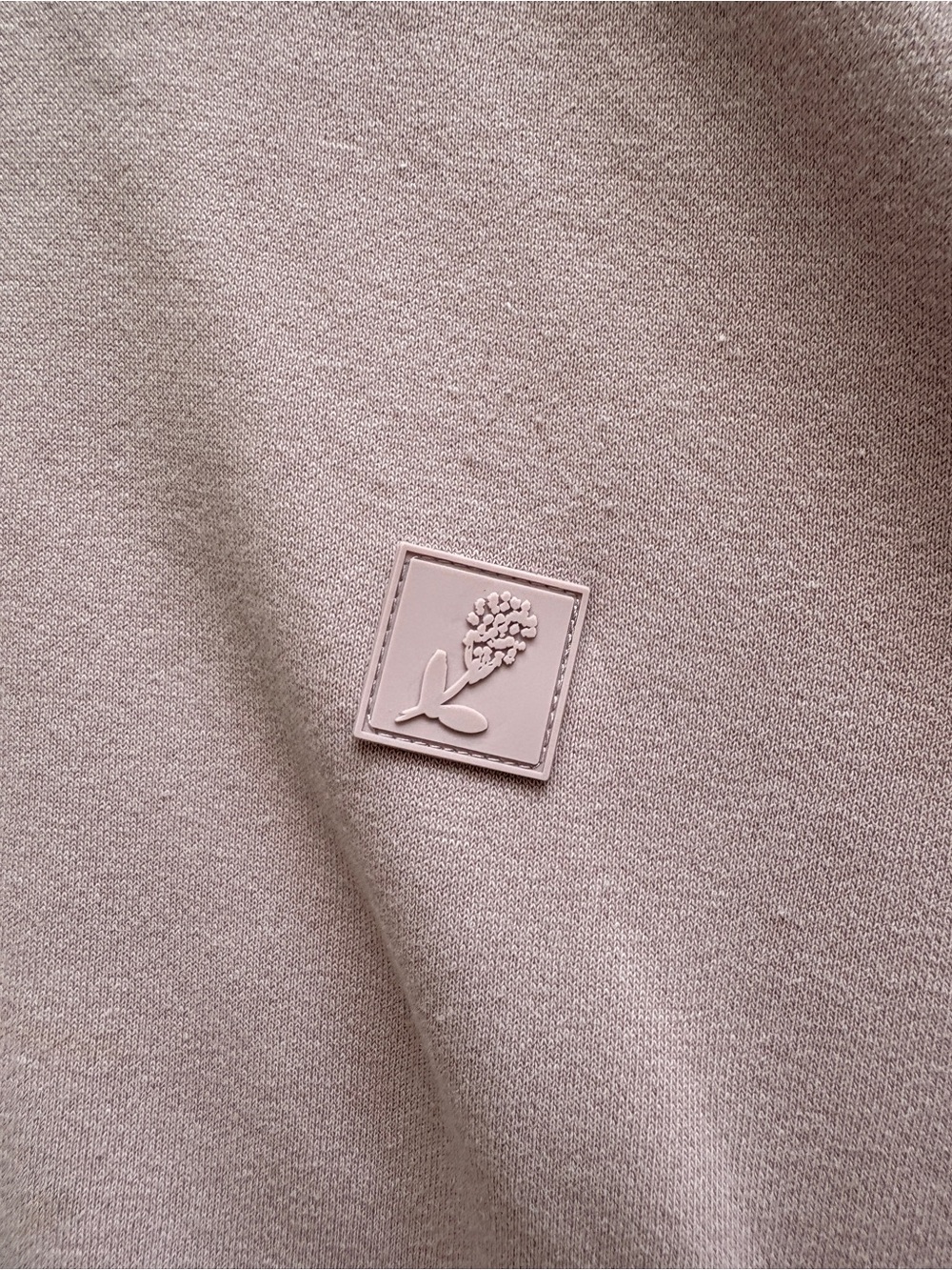 H&M Dusty Pink Crewneck Sweater with Floral Patch